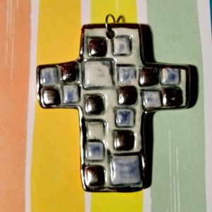 Mosaic cross necklace